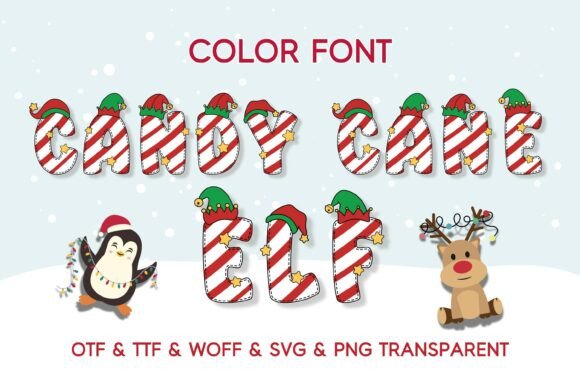 Candy Cane Elf: A Festive Color Font for Holiday Designs