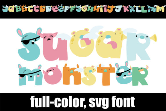 Sugar Monster: Adorable Pastel Monsters as Creative Font